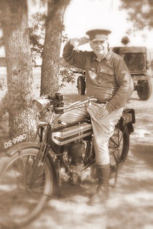 Al Sumrall on Triumph dispatch bike