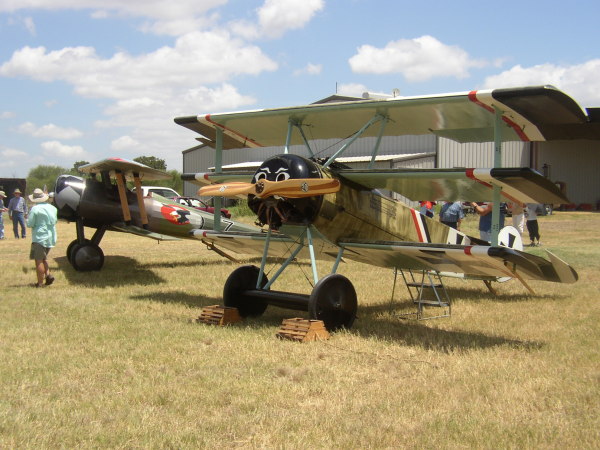 Nieuport and Fokker parked together