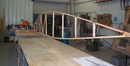 Fuselage side installed in jig