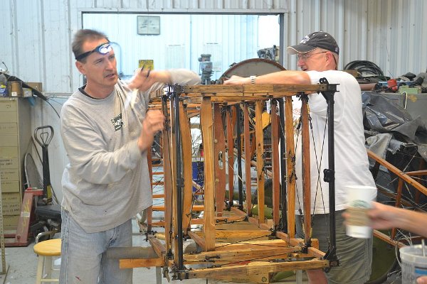 Cleaning the Thomas-Morse fuselage