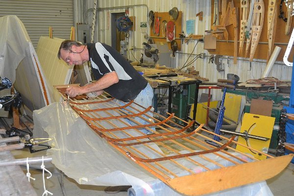 Varnishing the belly form of a Thomas-Morse Scout