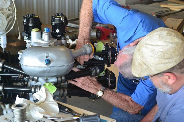 Working on the Piper J-3 Cub engine