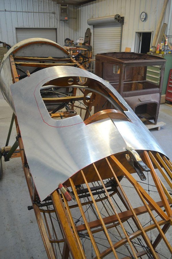 New Thomas-Morse S4C cockpit coaming roughed out