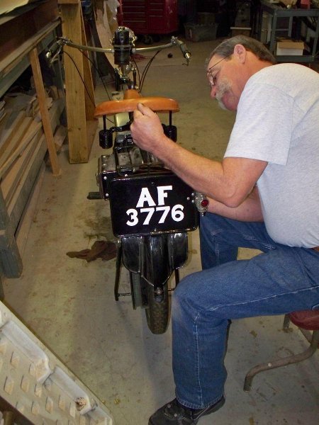 Working on the 1921 Triumph