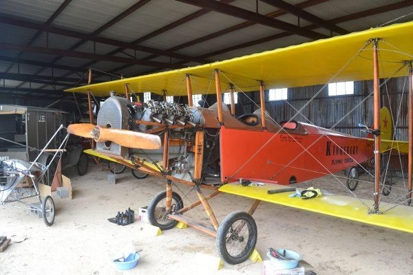 Curtiss Canuck opened up for engine work