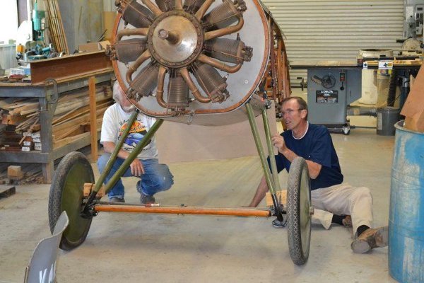 Jerry Stark and Steve Richardson checking the fit of a fairing template