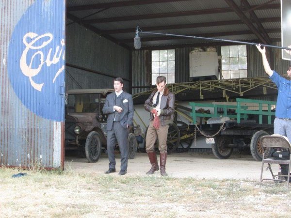 Filming in the old hangar