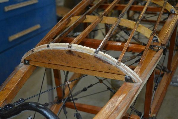 Thomas-Morse tailwheel former filled in to support fairing