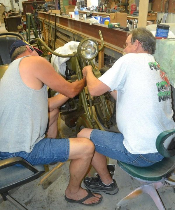 Re-assembling the Indian's steering head