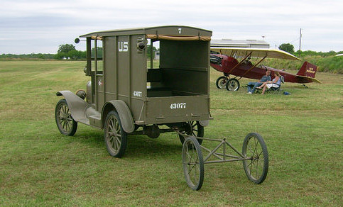 Signal Corps. Model T with aircraft tow dolly